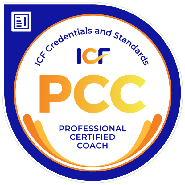 A badge that says professional certified coach